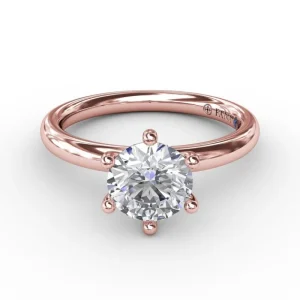 Best Fana Classic Six-Prong Round Diamond Solitaire Engagement Ring