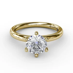 Best Fana Classic Six-Prong Round Diamond Solitaire Engagement Ring