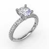 Outlet Fana Classic Solitaire Engagement Ring With Flawless Pavé Band