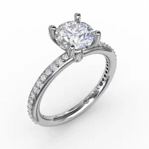 Online Fana Classic Solitaire Engagement Ring With Diamond Band