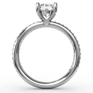 Online Fana Classic Solitaire Engagement Ring With Diamond Band