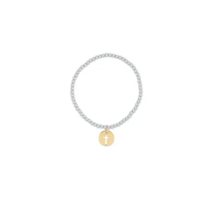 Clearance ENewton Design Classic Sterling Mixed Metal 3 mm Bead Bracelet-Blessed Gold Disc