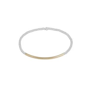 Fashion ENewton Design Classic Sterling Mixed Metal 2mm Bead Bracelet - Bliss Bar Gold