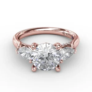 Discount Fana Classic Three-Stone Engagement Ring With Pear-Shape Side Diamonds