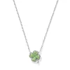 Clearance Kendra Scott Clover Silver Short Pendant Necklace in Lime Green Magnesite