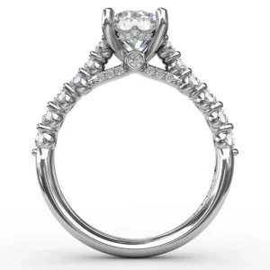 Best Fana Contemporary Diamond Solitaire Engagement Ring With Hidden Halo