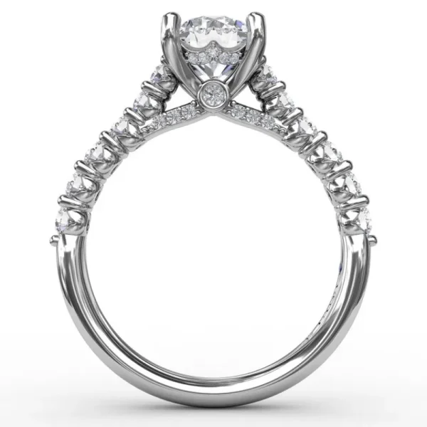 Best Fana Contemporary Diamond Solitaire Engagement Ring With Hidden Halo