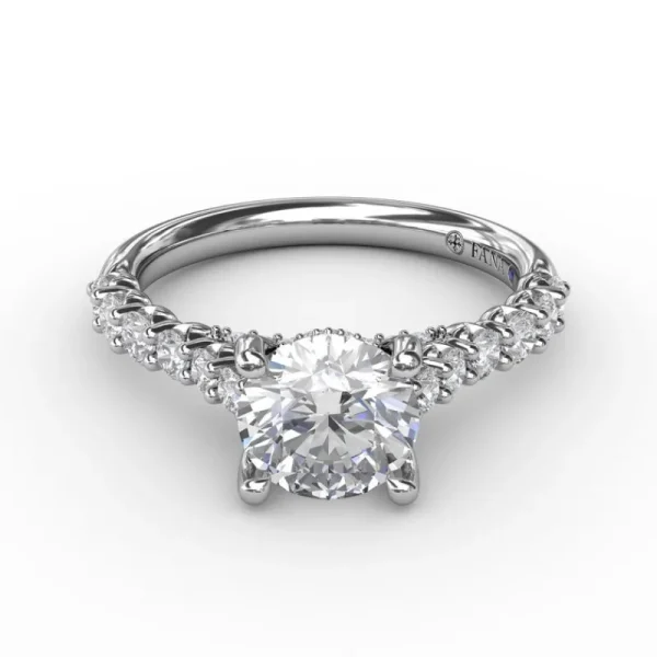 Best Fana Contemporary Diamond Solitaire Engagement Ring With Hidden Halo