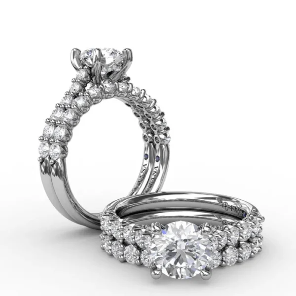 Best Fana Contemporary Diamond Solitaire Engagement Ring With Hidden Halo