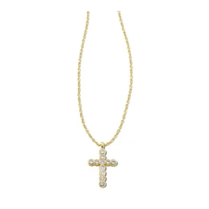 Outlet Kendra Scott Cross Crystal Pendant in Gold