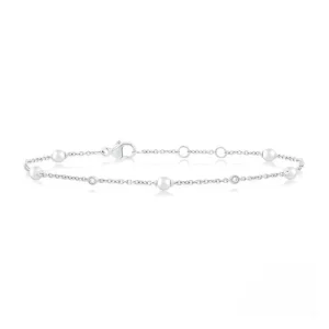 Best Kelley Collection Cultured Pearl & Diamond Station Bracelet