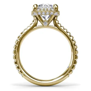 Outlet Fana Cushion Cut Diamond Halo Engagement Ring