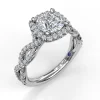 Best Fana Cushion Halo Twist Engagement Ring