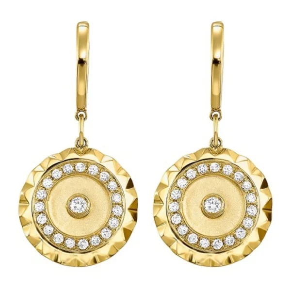 New Kelley Collection Dangle Diamond Circle Earrings