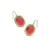 New Kendra Scott Daphne Drop Earrings Gold in Dichroic Glass