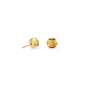 New Kendra Scott Davie Studs in Light Citrine