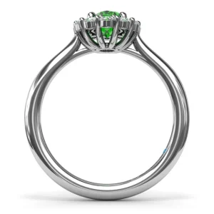 Outlet Fana Dazzling Emerald and Diamond Ring