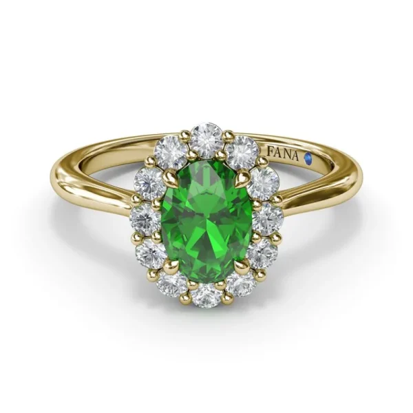 Outlet Fana Dazzling Emerald and Diamond Ring