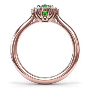 Outlet Fana Dazzling Emerald and Diamond Ring