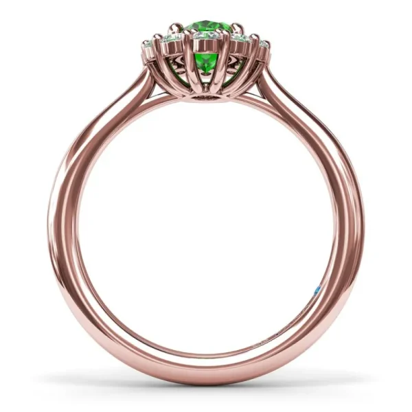 Outlet Fana Dazzling Emerald and Diamond Ring