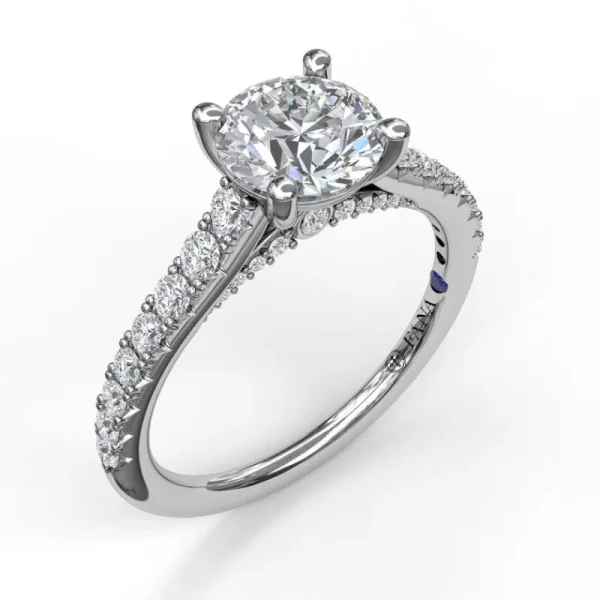 New Fana Delicate Classic Engagement Ring with Delicate Side Detail