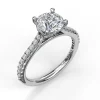 New Fana Delicate Classic Engagement Ring with Delicate Side Detail