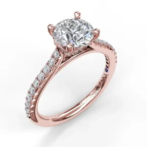 New Fana Delicate Classic Engagement Ring with Delicate Side Detail