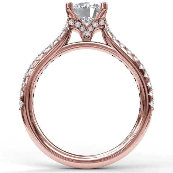 New Fana Delicate Classic Engagement Ring with Delicate Side Detail