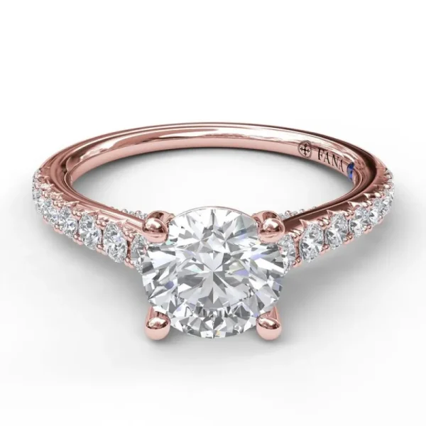 New Fana Delicate Classic Engagement Ring with Delicate Side Detail