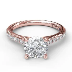 New Fana Delicate Classic Engagement Ring with Delicate Side Detail