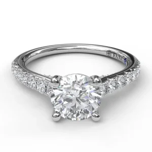 New Fana Delicate Classic Engagement Ring with Delicate Side Detail