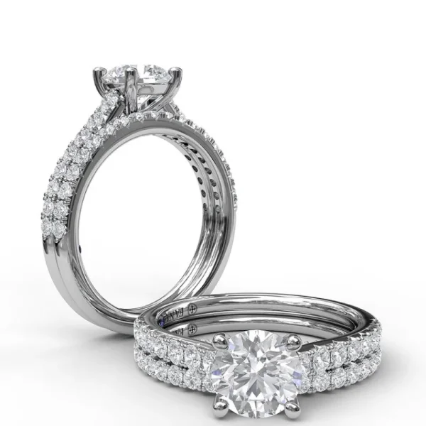 New Fana Delicate Classic Engagement Ring with Delicate Side Detail