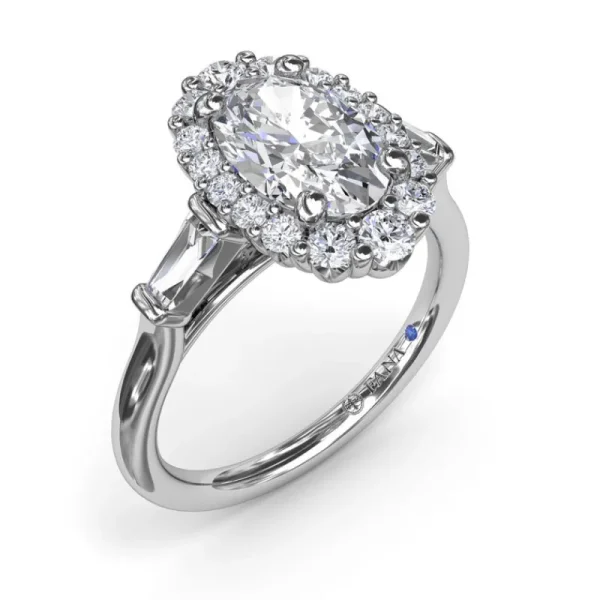 Sale Fana Diamond Baguette Halo Engagement Ring