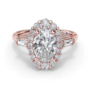 Sale Fana Diamond Baguette Halo Engagement Ring