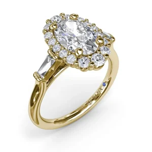 Sale Fana Diamond Baguette Halo Engagement Ring