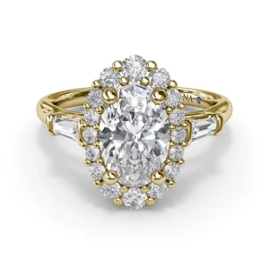 Sale Fana Diamond Baguette Halo Engagement Ring