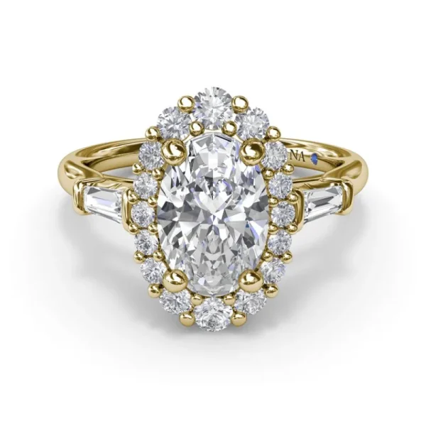 Sale Fana Diamond Baguette Halo Engagement Ring