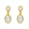 Hot Kelley Collection Diamond Bezel Dangle Earrings