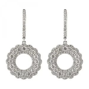 Clearance Kelley Collection Diamond Circle Dangle Earrings