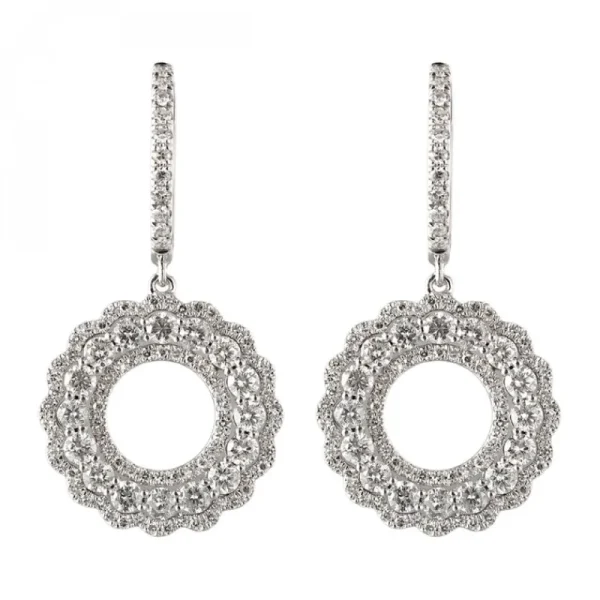 Clearance Kelley Collection Diamond Circle Dangle Earrings