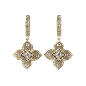 New Kelley Collection Diamond Flower Dangle Earrings