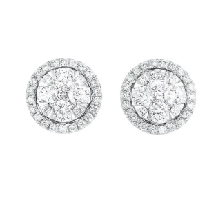 Best Kelley Collection Diamond Halo Cluster Studs