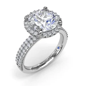 Hot Fana Diamond Halo Engagement Ring