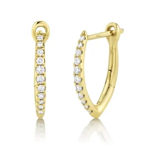 Hot Shy Creation Diamond Hoop Earrings