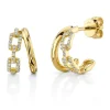 Online Shy Creation Diamond Link Hoop Earrings