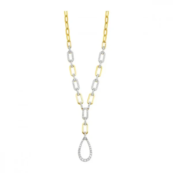 Hot Kelley Collection Diamond Paperclip Necklace