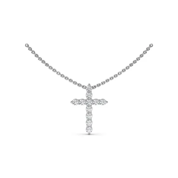 New Fana Diamond Prong Cross Necklace