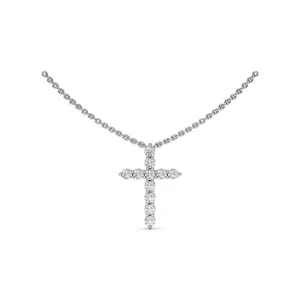 Clearance Fana Diamond Prong Cross Necklace