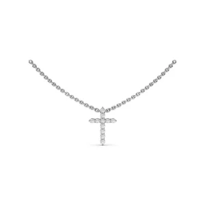 Hot Fana Diamond Prong Cross Necklace