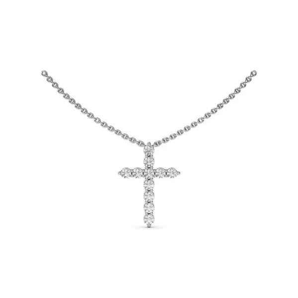 Clearance Fana Diamond Prong Cross Necklace